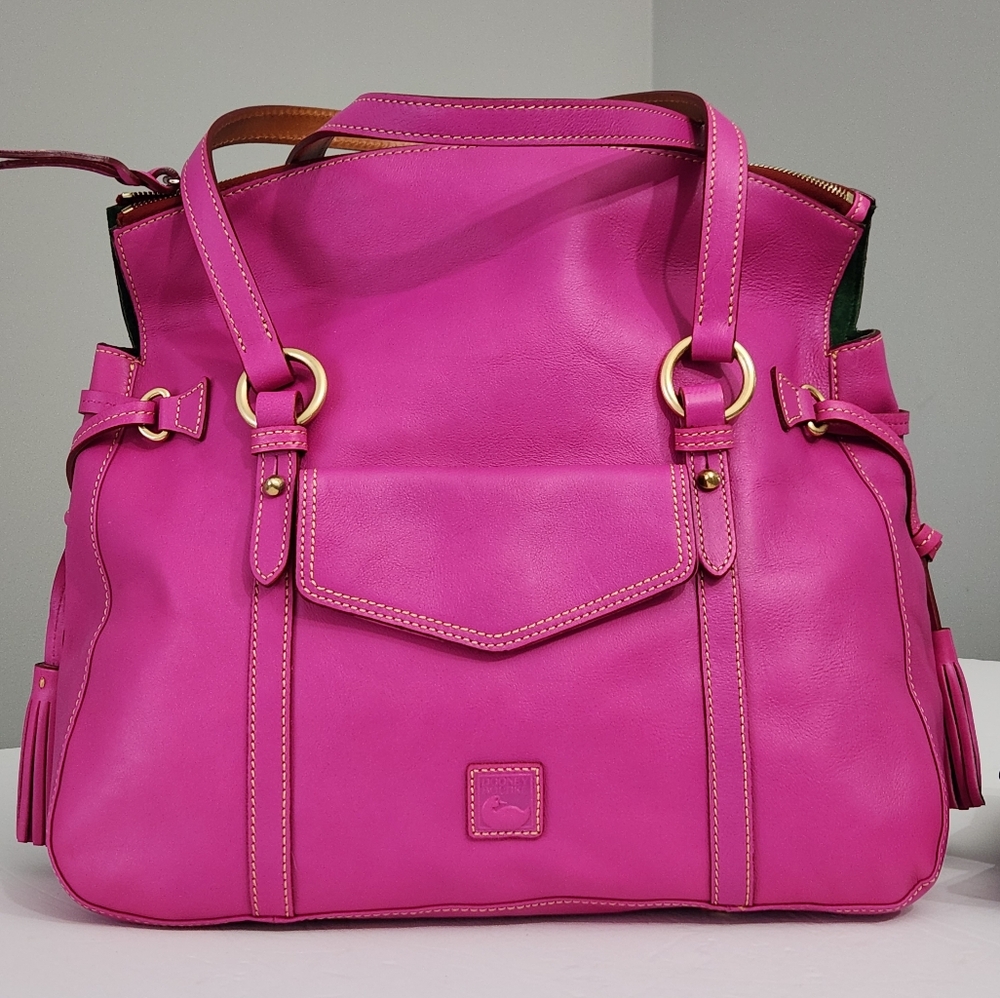 NWT RARE DOONEY & BOURKE SMITH FLORENTINE LEATHER BAG IN VIOLET PINK